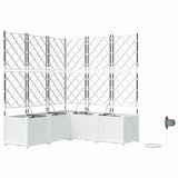 Garden Planter 5 pcs White 120 x 120 x 142 cm PP 42002924