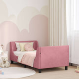 Children's Bed Frame with Headboard Pink 80 x 160 cm Velvet 42010860