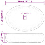 Countertop Basin Green and Brown Oval 59x40x15 cm Ceramic 155077