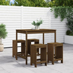 5 Piece Garden Bar Set Honey Brown Solid Wood Pine 3157748
