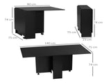 Foldable Dining Table, Extendable Drop Leaf Table with 2-tier Shelves, Small Dinner Table with T3398P344830