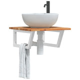 Basin Shelf Wall Mounted Steel and Solid Wood Acacia 3302770