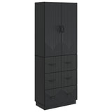 Cabinet Set 2 pcs Black 66 x 34.5 x 87 cm Engineered Wood 3416800