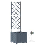 Garden Planter 2 pcs LiGht Grey 40 x 40 x 142 cm Plastic 42002895