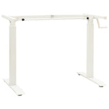 Manual Height Adjustable Standing Desk Frame Hand Crank White 321718