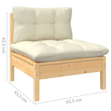 4 Piece Garden Lounge Set with Cream Cushions Pinewood 3096028
