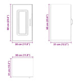 Kitchen Wall Cabinet "Kalmar" High Gloss White Engineered Wood 853539