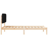 Bed Frame with Upholstered Headboard Black 75 x 190 cm 878021