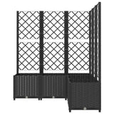Garden Planter with Trellis Black 120x120x136 cm PP 318277