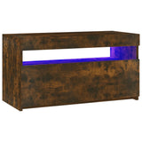 ZNTS TV Cabinet with LED Lights Smoked Oak 75x35x40 cm 815123