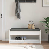 Hall Bench White 103 x 38 x 45 cm Engineered Wood and Fabric 891584