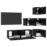 TV Cabinet Set 5 pcs 100 x 30 x 30 cm Black Oak Engineered Wood 3438605