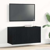 TV Cabinet Black Oak 80x30x41 cm Engineered Wood 862196
