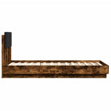 Bed Frame without Mattress Smoked Oak 75x190 cm Small Single 3209979