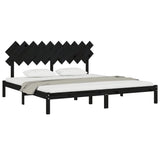 Bed Frame without Mattress Black 200x200 cm Solid Wood 3104892