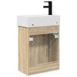 Bathroom Vanity Unit with Tap Sonoma Oak 45.5 x 22.5 x 84 cm 889427