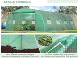 Walk-in Polytunnel Greenhouse, Outdoor Garden Tunnel Greenhouse Tent with Zipped Roll-Up Door and 8 T3398P317732