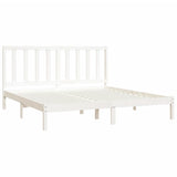 Bed Frame without Mattress White Solid Wood Pine 200x200 cm 3105181