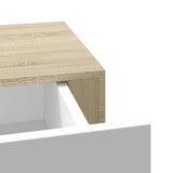 Wall Drawer Shelves 2 pcs Oak and White 40x23.5x10cm MDF 330250
