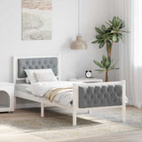 Bed Frame with Headboard Light Grey 80 x 200 cm Solid Pine Wood 878433
