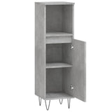 Bathroom Cabinet Concrete Grey 30x30x100 cm Engineered Wood 831560