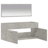 Bathroom Cabinet with Mirror Concrete Grey Engineered Wood 833887