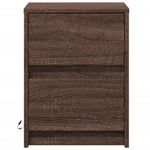 ZNTS Bedside Cabinet with LED Lights Brown Oak Engineered Wood 852045