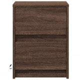 ZNTS Bedside Cabinet with LED Lights Brown Oak Engineered Wood 852045