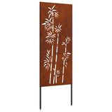 Garden Privacy Screen Floral Rusty 50 x 140 cm Weathering Steel 876300