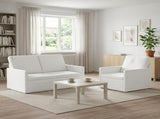 Sofa Set 2 pcs White Fabric 3433144