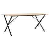 ZNTS Dining Table X-Frame 180x90x75 cm Solid Wood Pine and Steel 3282700