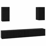 Wall TV Cabinet 3 pcs 100 x 30 x 30 cm Black Oak 3393346