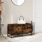 Storage Box with Lid Smoked Oak 100x40x51.5 cm Engineered Wood 848806