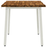 60 x 55 x 75 cm Solid Acacia Wood Natural and White Rectangular 937464