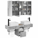 Bathroom Cabinet Set 4 pcs Concrete Grey Engineered Wood 3406306