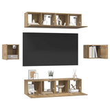 TV Cabinet Set 6 pcs Artisan Oak Engineered Wood 3393401