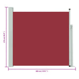 Patio Retractable Side Awning 170x300 cm Red 317889