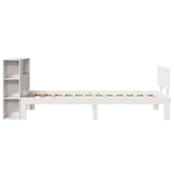 Bookcase Bed without Mattress White 90x200cm Solid Wood Pine 3322647