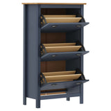 Shoe Cabinet Hill Grey 72x35x124 cm Solid Pine Wood 289005