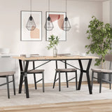 ZNTS Dining Table Y-Frame 160x80x75.5 cm Solid Wood Pine and Steel 3282787