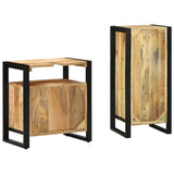 Bathroom Furniture Set with Shelf 2 pcs Brown Solid Mango Wood 3305608