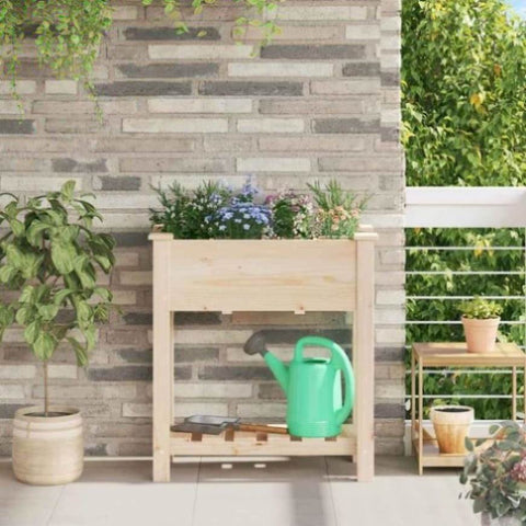 Garden Planter Beige 71 x 37 x 76.5 cm Solid fir wood 42006579