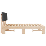 Bed Frame with Upholstered Headboard Dark Grey 140 x 200 cm 877485