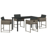Garden Dining Set 5 pcs Grey Poly Rattan 3380722