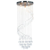 Ceiling Lamp with Crystal Beads Silver Spiral G9 281577