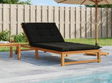 Sunlounger Cushion GEMERT 100% Polyester Black 190 x 70 x 9 cm 947413