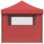Foldable Party Tent Pop-Up with 3 Sidewalls Burgundy 4005019