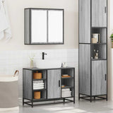 2 Piece Bathroom Furniture Set Grey Sonoma Engineered Wood 3300913