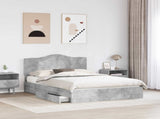 Storage Bed Concrete Grey 150 x 200 cm Engineered Wood 3413495