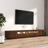 3 Piece TV Cabinet Set with LED Lights Brown Oak Engineered Wood 3120175